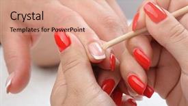  Presentation with beauty salon design - Presentation design featuring scapula - beauty salon manicure applying cleaning background and a  colored foreground