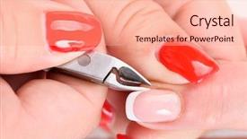  Presentation with beauty salon - Amazing slides having scapula - beauty salon manicure applying cutting backdrop and a coral colored foreground