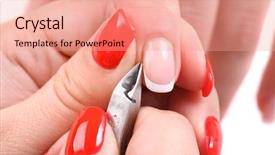 Presentation with beauty salon design - Cool new theme with scapula - beauty salon manicure applying cutting backdrop and a coral colored foreground