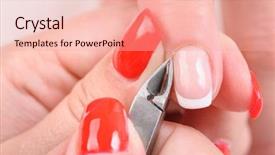  Presentation with beauty salon - Beautiful presentation design featuring scapula - beauty salon manicure applying cutting backdrop and a lemonade colored foreground