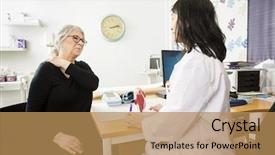  Presentation with shoulder pain - Slides having scapula - patient suffering from shoulder pain background and a coral colored foreground