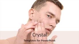  Presentation with skin - Beautiful presentation theme featuring scar - handsome young man with problem backdrop and a coral colored foreground