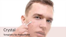  Presentation with bud - Presentation consisting of scar - handsome young man with problem background and a lemonade colored foreground