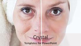  Presentation with deep - Presentation theme consisting of scar - woman with spotty skin background and a lemonade colored foreground