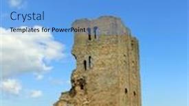  Presentation with blue sky - Slide set with scarborough-castle-with-blue-sky background and a light blue colored foreground