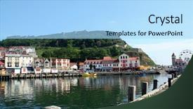  Presentation with england - Audience pleasing presentation design consisting of scarborough harbor north yorkshire england backdrop and a light blue colored foreground