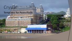  Presentation with south beach - Presentation theme featuring scarborough south bay beach north yorkshire england background and a light blue colored foreground