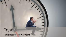  Presentation with human resource management resources concept - Slide deck featuring scare times - businessman in time management concept background and a light gray colored foreground