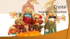  Presentation with halloween - Slides with scarecrow - halloween decorations background and a lemonade colored foreground