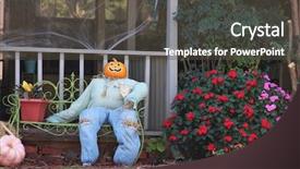  Presentation with islamic decorations decoration and motif - Beautiful slides featuring scarecrow decorations for upcoming halloween backdrop and a dark gray colored foreground