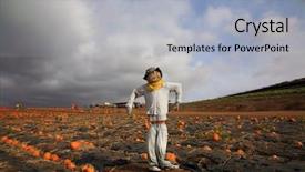  Presentation with garbage patch - Presentation theme with scarecrow in a pumpkin patch background and a light blue colored foreground