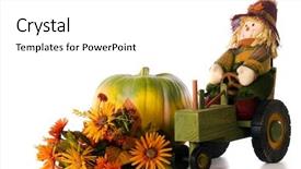 Presentation with tractor - Cool new theme with scarecrow on a wooden tractor backdrop and a white colored foreground