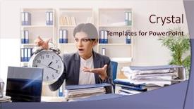  Presentation with unhappy - Presentation theme with scared audit - middle aged businesslady unhappy background and a lemonade colored foreground