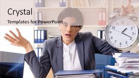  Presentation with unhappy - Audience pleasing slides consisting of scared audit - middle aged businesslady unhappy backdrop and a lemonade colored foreground