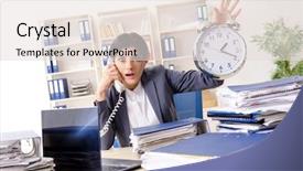  Presentation with unhappy - Cool new slides with scared audit - middle aged businesslady unhappy backdrop and a lemonade colored foreground