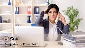  Presentation with middle ages - PPT layouts with scared audit - middle aged businesslady unhappy background and a  colored foreground