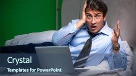  Presentation with stress - Beautiful PPT layouts featuring scared audit - young businessman under stress backdrop and a ocean colored foreground