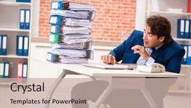  Presentation with simple and elegant - Slide deck consisting of scared audit - young elegant man unhappy background and a soft green colored foreground