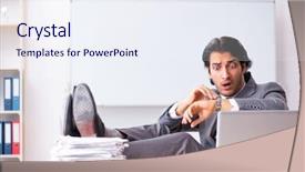  Presentation with employee anniversary work office - Slides enhanced with scared audit - young handsome businessman employee background and a  colored foreground