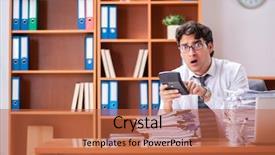  Presentation with social volunteer work - Cool new PPT layouts with scared audit - young handsome businessman unhappy backdrop and a  colored foreground