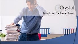  Presentation with audit - Beautiful PPT layouts featuring scared audit - young handsome employee unhappy backdrop and a light gray colored foreground