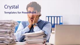  Presentation with unhappy - Cool new PPT layouts with scared audit - young handsome employee unhappy backdrop and a sky blue colored foreground