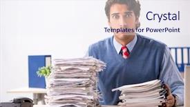  Presentation with employee recongnition - Audience pleasing presentation design consisting of scared audit - young handsome employee unhappy backdrop and a sky blue colored foreground