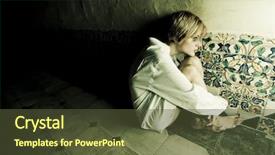  Presentation with flower on wall - Amazing slides having scared blond woman on wall backdrop and a tawny brown colored foreground