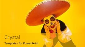  Presentation with sugar skull - Slide set consisting of scared-boy-with-sugar-skull background and a light gray colored foreground