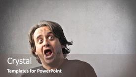 Presentation with creation of man - Beautiful theme featuring scared face - afraid man screaming backdrop and a  colored foreground