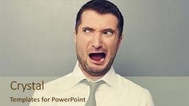  Presentation with looking up at trees from ground - Beautiful slide deck featuring scared face - startled businessman looking at something backdrop and a soft green colored foreground