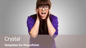  Presentation with indian woman bridal face - Slides with scared face of woman isolated background and a  colored foreground