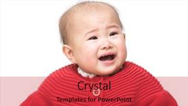  Presentation with baby crying - Slide set having scared kids - baby crying background and a  colored foreground