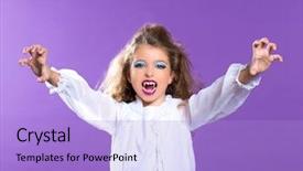  Presentation with vampire - Audience pleasing presentation consisting of scared kids - children vampire makeup kid girl backdrop and a light blue colored foreground