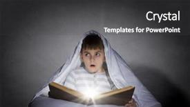  Presentation with bed - Audience pleasing slides consisting of scared kids - little cute boy sitting backdrop and a dark gray colored foreground