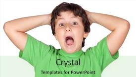  Presentation with scroll paper isolated on white - Presentation theme with scared kids - surprised boy isolated on white background and a  colored foreground