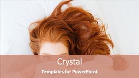  Presentation with young woman diagnosis of sti - Presentation with scared redhead young woman lying background and a coral colored foreground