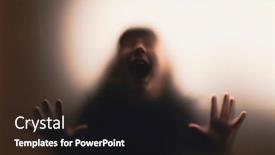  Presentation with festival - Presentation theme consisting of scared-screaming-girl-behind background and a black colored foreground