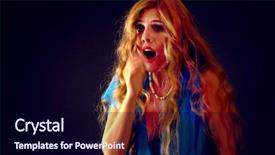  Presentation with horror - Amazing presentation theme having scarey - frightened woman screaming with fear backdrop and a  colored foreground