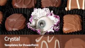  Presentation with eye glass - Audience pleasing slide deck consisting of scarey - real antique glass eye backdrop and a tawny brown colored foreground