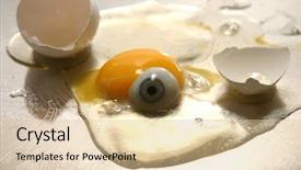  Presentation with human eye anatomy - Presentation theme consisting of scarey - voodoo concepts a cracked chicken background and a  colored foreground