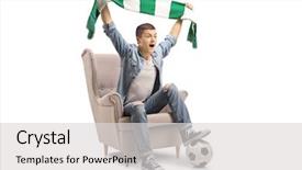  Presentation with teenage - Audience pleasing slide set consisting of scarf and a football backdrop and a light gray colored foreground