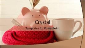  Presentation with health insurance concept - Cool new presentation theme with scarf and pills health insurance backdrop and a coral colored foreground