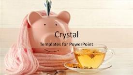  Presentation with health insurance concept - PPT layouts consisting of scarf and pills health insurance background and a coral colored foreground