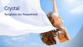  Presentation with coral reefs blue water beautiful sky - Presentation theme consisting of scarf over blue sky free background and a sky blue colored foreground