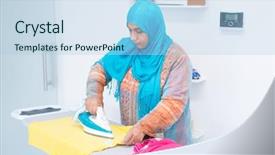  Presentation with arabic - Audience pleasing slides consisting of scarfs dubai - beautiful young arabic female indoors backdrop and a  colored foreground