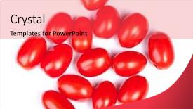  Presentation with cherry - Audience pleasing slide set consisting of scarlet - heap of cherry tomatoes isolated backdrop and a red colored foreground
