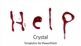  Presentation with bloody fingerprint - Slide set featuring scarlet letter - help bloody text background and a pink colored foreground