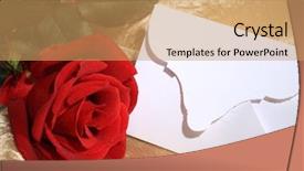  Presentation with scarlet letter - Theme consisting of scarlet letter - red rose and blank card background and a  colored foreground