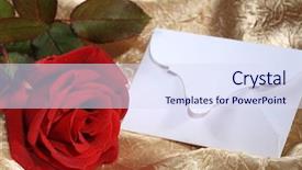  Presentation with scarlet letter - Presentation theme having scarlet letter - red rose and blank card background and a sky blue colored foreground